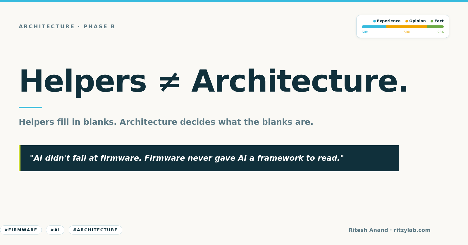 AI Can Write Your Frontend. It Can't Write Your Firmware. Here's Why.